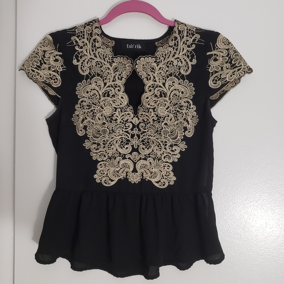 Lace embellished peplum top - Picture 1 of 7